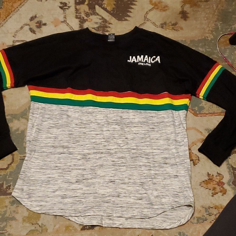 ‎Long sleeve Jamaica lightweight crew neck oversized sweatshirt,